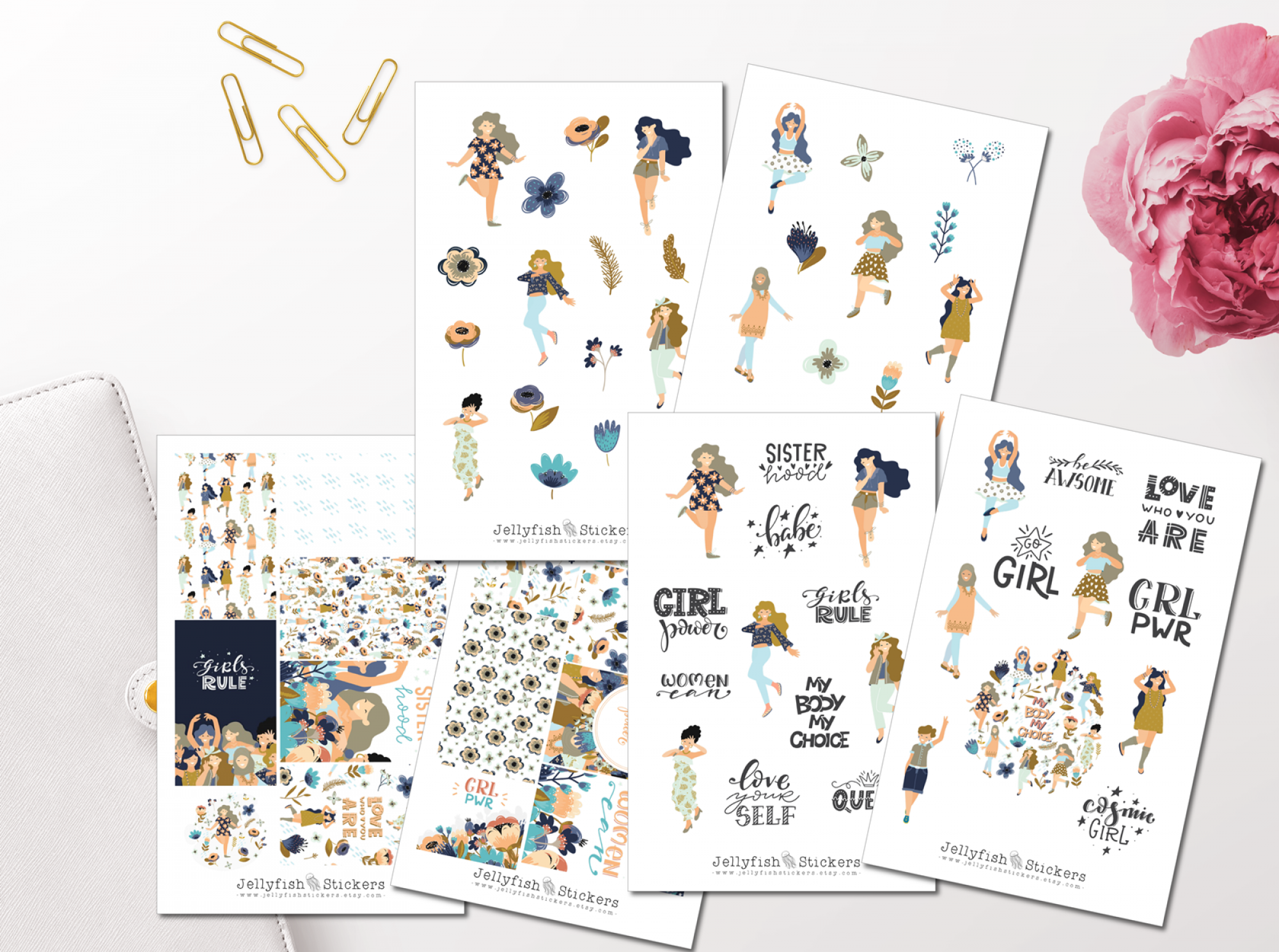 Girl Power, Selbstliebe Sticker Set